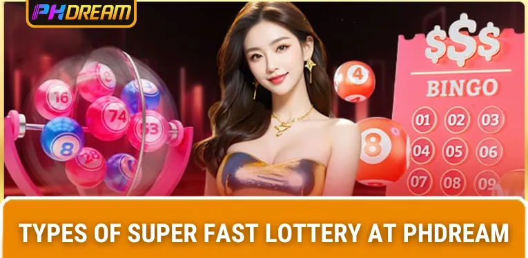 Types of super fast lottery at PHDream